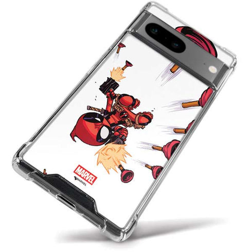 Marvel Deadpool Babypool Shooting Google Pixel 8a Clear Case